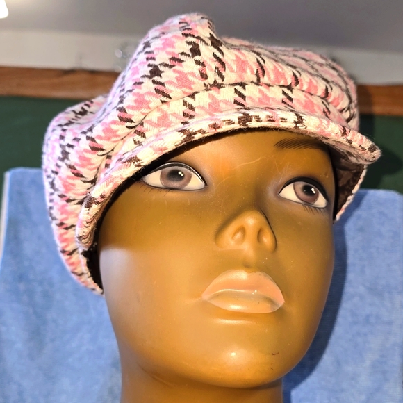 RARE VINTAGE Pink,brown&white one size Apple Hat - Picture 2 of 7